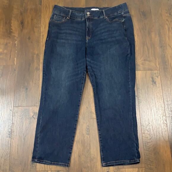 Lane Bryant Denim - Lane Bryant Flex Magic Waistband Tighter Tummy High-Rise Dark Straight Jeans